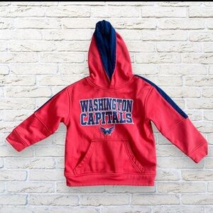 Official NHL Washington Capitals Red and Blue Kids Hoodie - Size XS 4/5